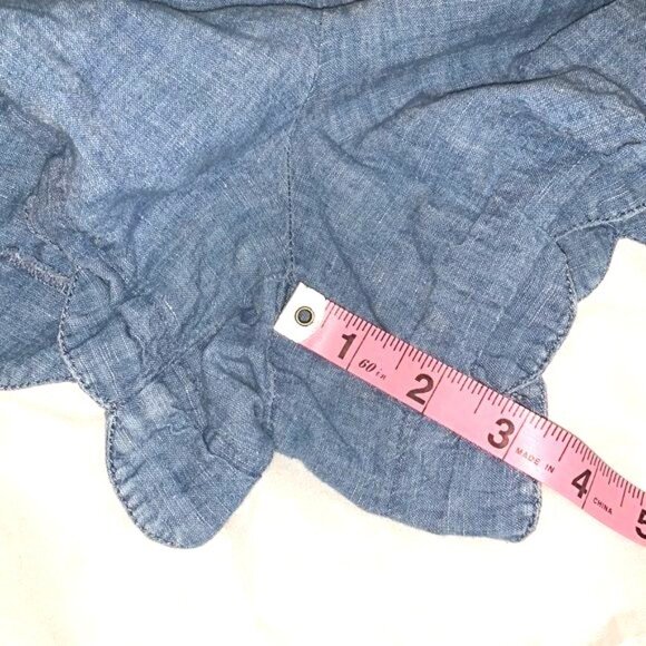 The Riviera Short Chambray Scalloped Hem Womens Size 12 Loft - Picture 5 of 10